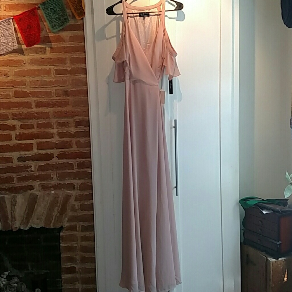 Lulu's Easy Listening Blush Off the Shoulder Wrap